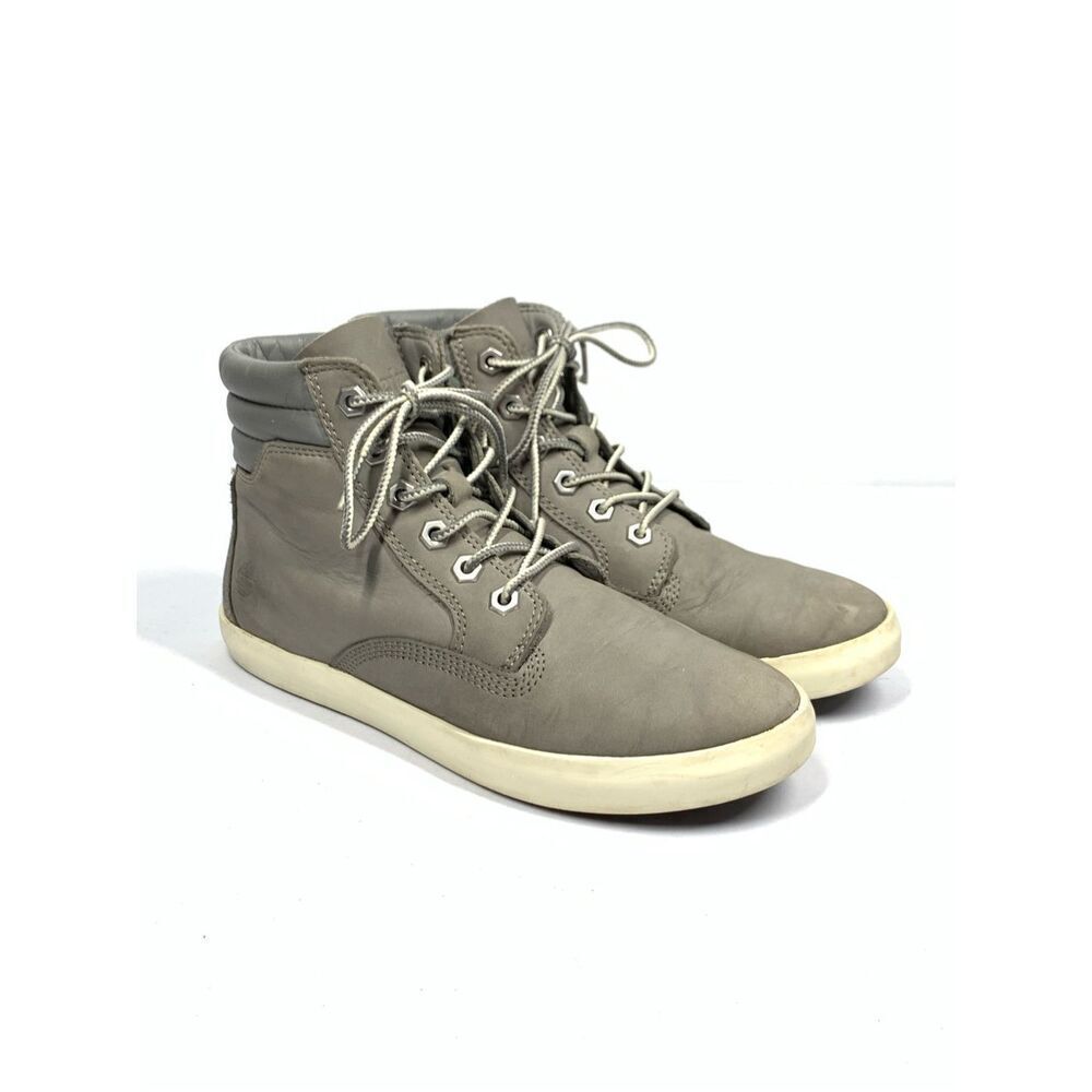 Timberland Dausette Gray Leather Sneaker Boots Laces Hi Top Women Size 7